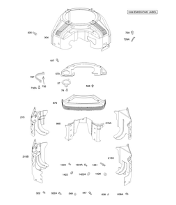 Blower Housing, Air Guides, Back Plate Diagram and Parts List for 305777-0132-B5 200000 - 399999 Briggs and Stratton Engine